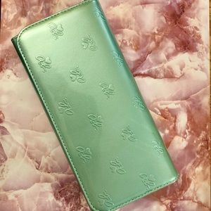 Agnès B. Voyage Metallic Mint Green Wallet